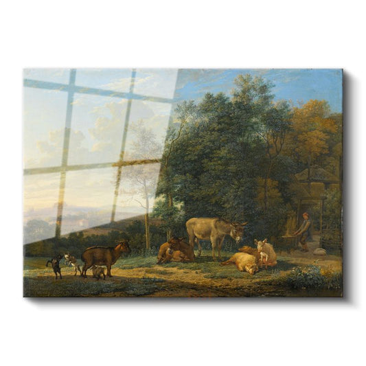 Karel Dujardin - Çiftlik Hayvanları Cam Tablo