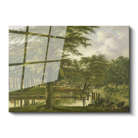 Jacob van Ruisdael - Ağaçlıklı Park Manzarası Cam Tablo