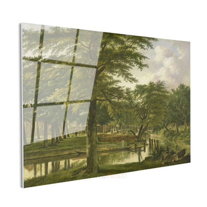 Jacob van Ruisdael - Ağaçlıklı Park Manzarası Cam Tablo