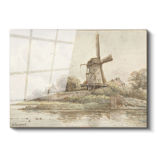 Jan van Goyen - Değirmen Manzarası Cam Tablo