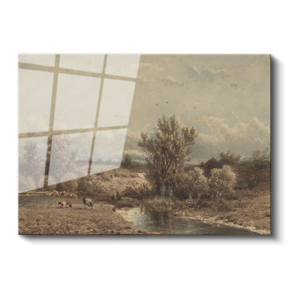 Théodore Rousseau - Kırsal Manzara Cam Tablo