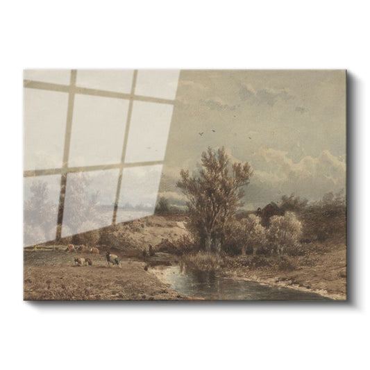 Théodore Rousseau - Kırsal Manzara Cam Tablo