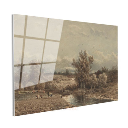 Théodore Rousseau - Kırsal Manzara Cam Tablo