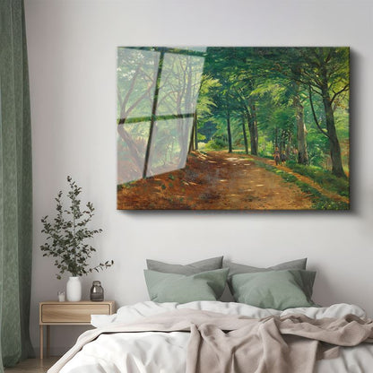 Camille Pissarro - Orman Yolu Cam Tablo