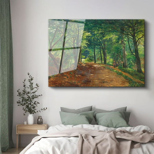 Camille Pissarro - Orman Yolu Cam Tablo