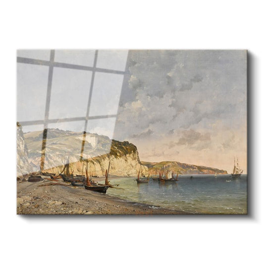Eugène Boudin - Normandiya Sahili Cam Tablo