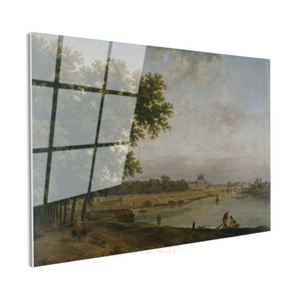 Richard Parkes Bonington - Seine Nehri Manzarası Cam Tablo