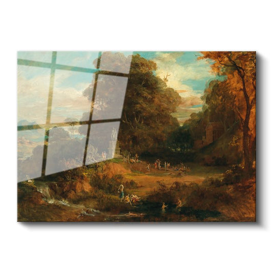 Thomas Gainsborough - Sonbahar Manzarası Cam Tablo
