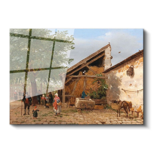 Ludwig Munthe - Köy Çeşmesi Cam Tablo
