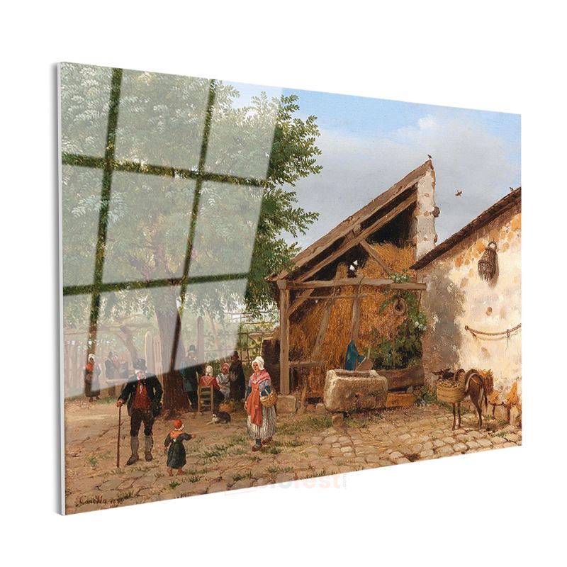 Ludwig Munthe - Köy Çeşmesi Cam Tablo