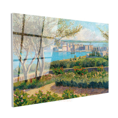 Paul Signac - Akdeniz Bahçesi Cam Tablo