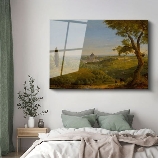 Claude Lorrain - Roma Kırsalı Manzarası Cam Tablo