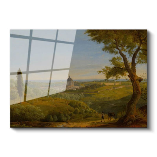 Claude Lorrain - Roma Kırsalı Manzarası Cam Tablo