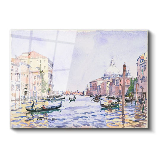 Paul Signac - Venedik Kanalı 1911 Cam Tablo