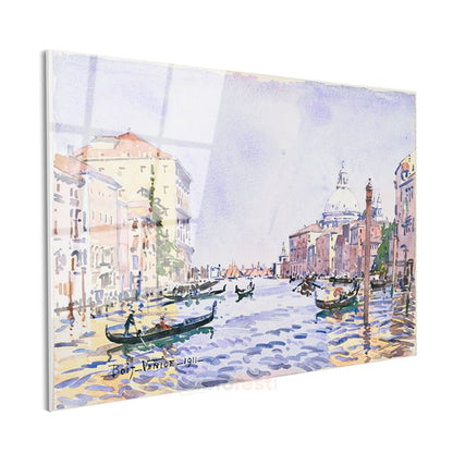 Paul Signac - Venedik Kanalı 1911 Cam Tablo