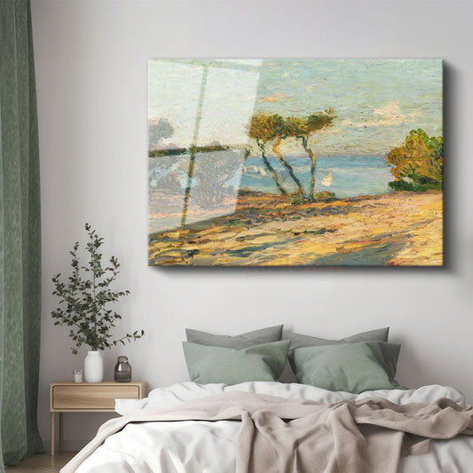 Claude Monet - Akdeniz Kıyısı Manzarası Cam Tablo