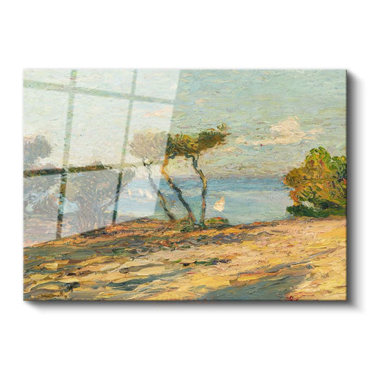 Claude Monet - Akdeniz Kıyısı Manzarası Cam Tablo