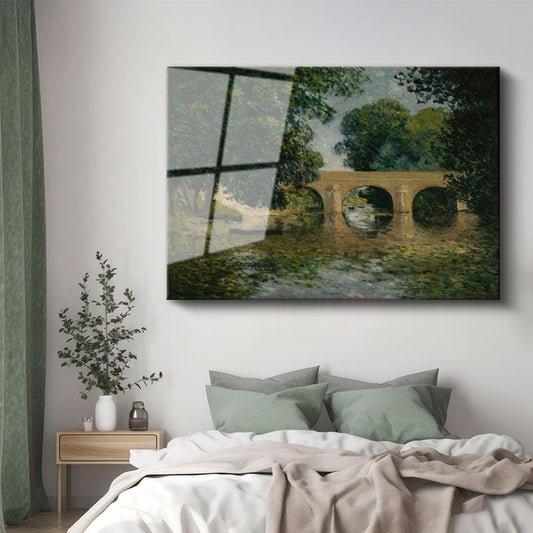 Claude Monet - Nehir Üzerindeki Köprü Cam Tablo