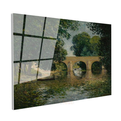 Claude Monet - Nehir Üzerindeki Köprü Cam Tablo