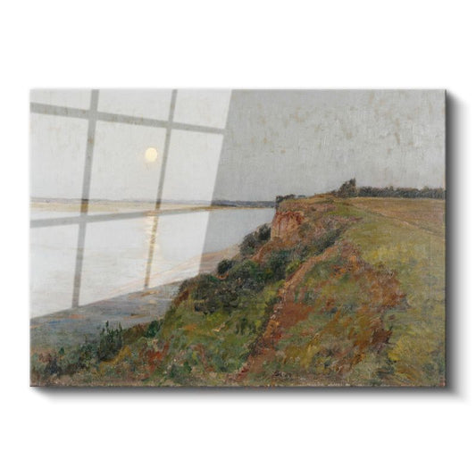 Lionel Constable - Ay Işığında Sahil Manzarası Cam Tablo