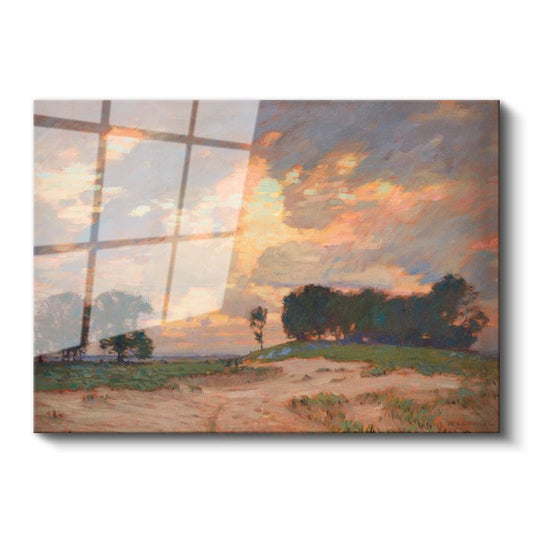 Charles Courtney Curran - Günbatımı Manzarası Cam Tablo
