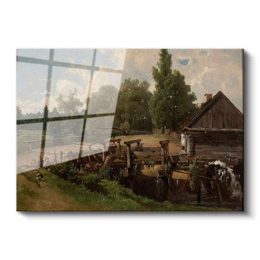 Ivan Shishkin - Kır Evi ve Değirmen Cam Tablo