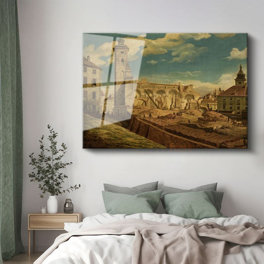 Bernardo Bellotto - Şehir Harabeleri Cam Tablo