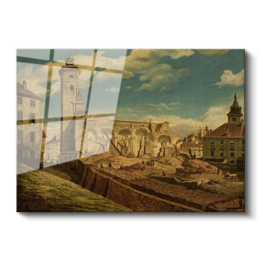 Bernardo Bellotto - Şehir Harabeleri Cam Tablo