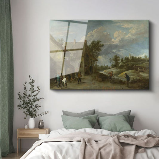 David Teniers - Köy Hayatı Cam Tablo