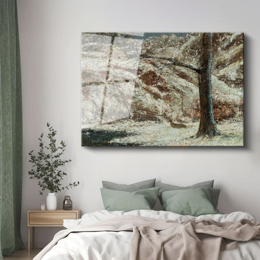 Gustave Courbet - Kış Ormanı Cam Tablo