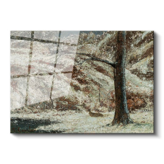 Gustave Courbet - Kış Ormanı Cam Tablo