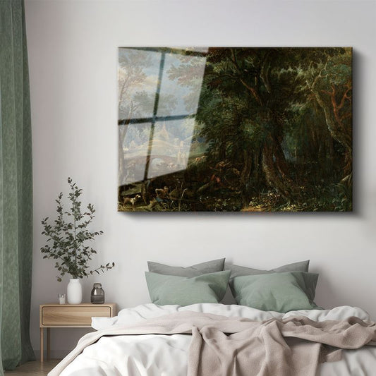 Jacob van Ruisdael - Orman Derinlikleri Cam Tablo