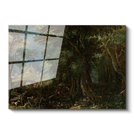 Jacob van Ruisdael - Orman Derinlikleri Cam Tablo