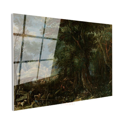 Jacob van Ruisdael - Orman Derinlikleri Cam Tablo