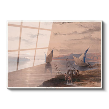 David Roberts - Nil Nehri Manzarası Cam Tablo