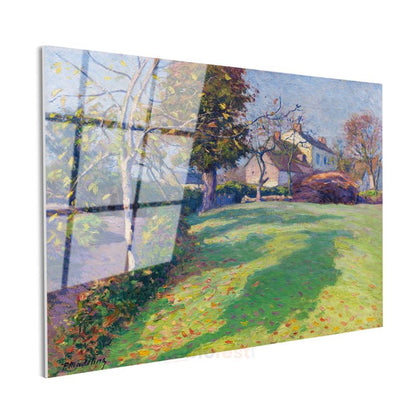 Henri Martin - Sonbahar Bahçesi Cam Tablo