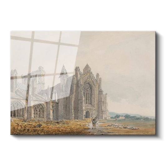 J.M.W. Turner - Melrose Manastırı Cam Tablo