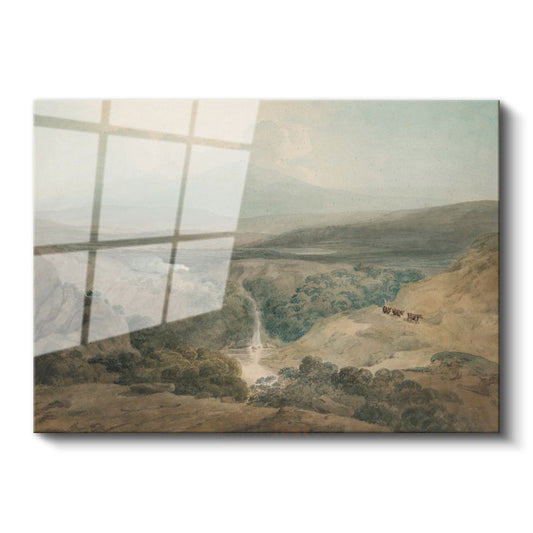 J.M.W. Turner - Vadideki Şelale Manzarası Cam Tablo