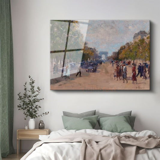 Jean Béraud - Champs-Élysées Bulvarı Cam Tablo
