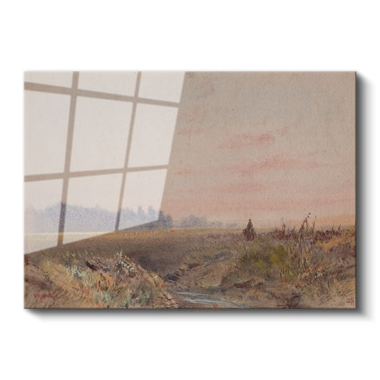 William Turner - Kırsal Manzara ve Atlı Cam Tablo
