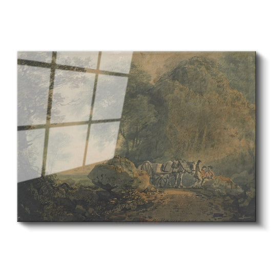 Thomas Gainsborough - Orman Yolunda Yolculuk Cam Tablo