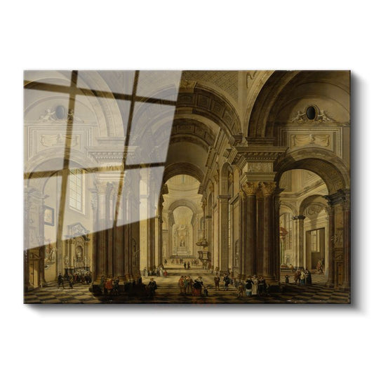 Giovanni Paolo Panini - Katedral İç Mekanı Cam Tablo