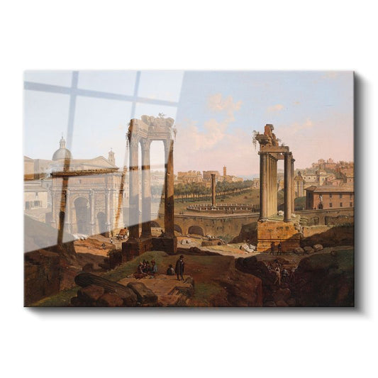 Giovanni Paolo Panini - Roma Forum Kalıntıları Cam Tablo