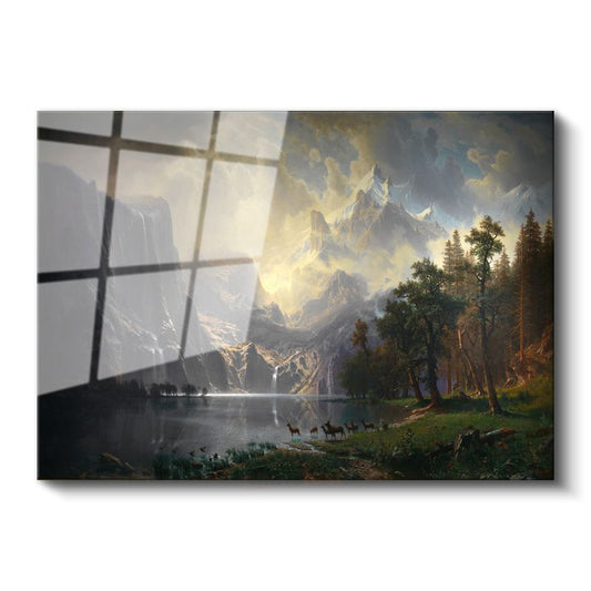 Albert Bierstadt - Sierra Nevada Dağları Cam Tablo