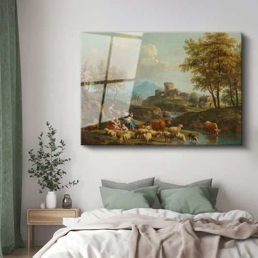 Nicolas Poussin - Pastoral Manzara Cam Tablo