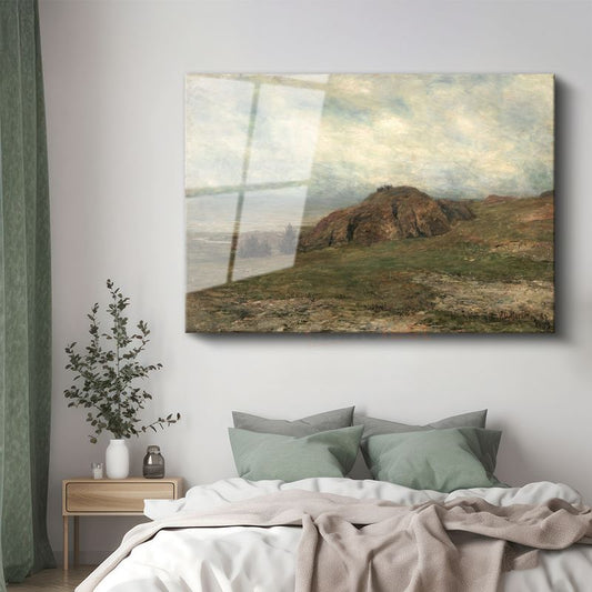 Charles-François Daubigny - Tepeler Manzarası Cam Tablo