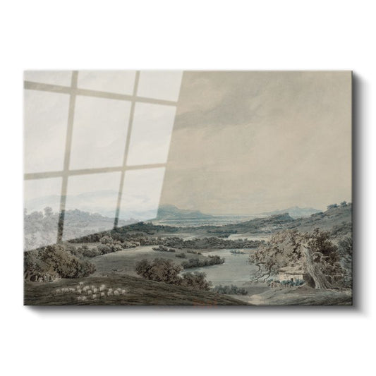 John Constable - İngiliz Kırsal Manzarası Cam Tablo