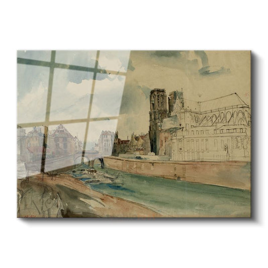 Johan Barthold Jongkind - Notre Dame Manzarası Cam Tablo