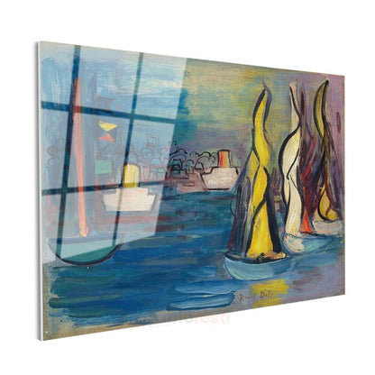 Raoul Dufy - Yelkenliler Limanı Cam Tablo