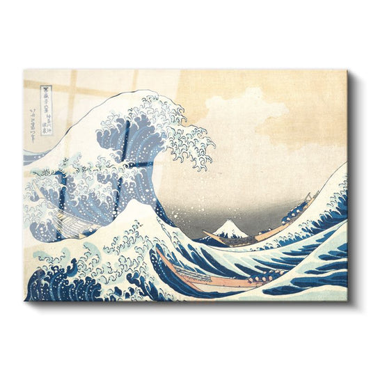 Katsushika Hokusai - Kanagawa'daki Büyük Dalga Cam Tablo